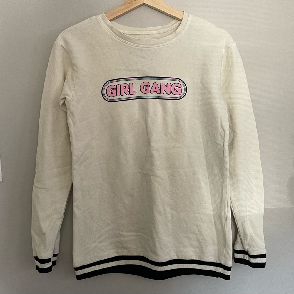 EUC Tiny Whales “Girl Gang” sweatshirt dress, sz 10/12